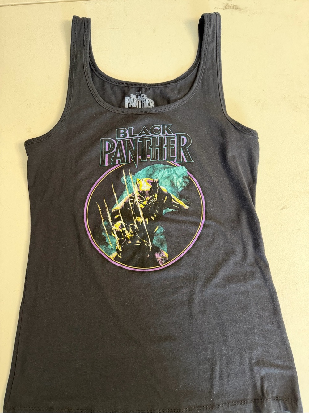 Black Panther Women's Black Graphic Tank Top Size XL